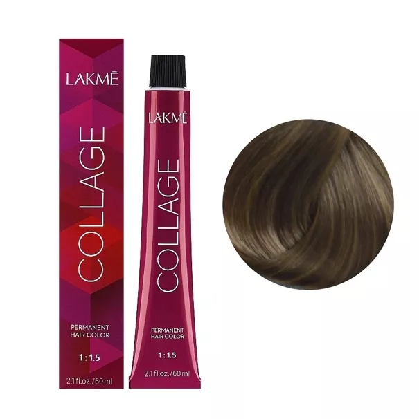 7/64 Середній блондин коричнево-мідний  Крем-фарба для волосся стійка, 60 мл Permanent Hair Color COLLAGE LAКME