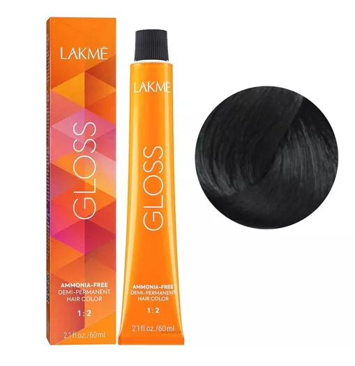 3/00 Темно-каштановий натуральний Фарба для тонування волосся без аміаку, 60мл Demi-permanent Hair Color GLOSS LAKME
