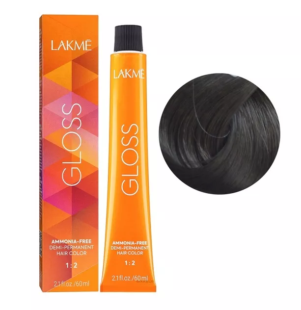 6/17 Темний блондин попелясто-синій Фарба для тонування волосся без аміаку, 60мл Demi-permanent Hair Color GLOSS LAKME