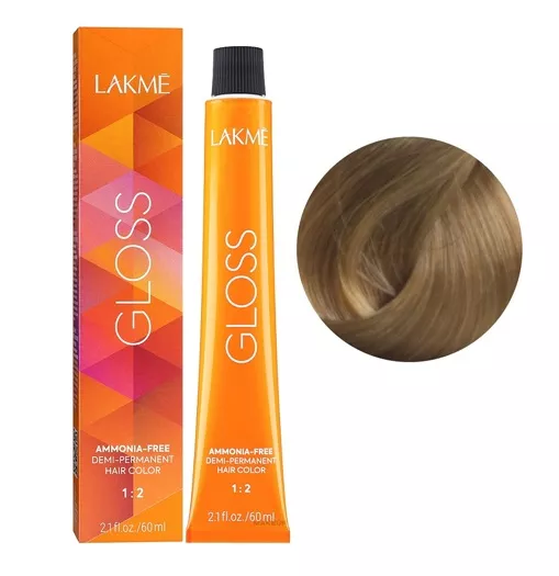 8/64 Світлий блондин коричнево-мідний Фарба для тонування волосся без аміаку, 60мл Demi-permanent Hair Color GLOSS LAKME