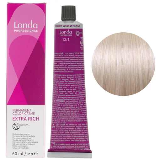12/1 спеціальний блондин попелястий Стійка фарба для волосся, 60 мл Permanent Color Londa Professional