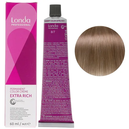 8/7 світлий блондин коричневий Стійка фарба для волосся, 60 мл Permanent Color Londa Professional