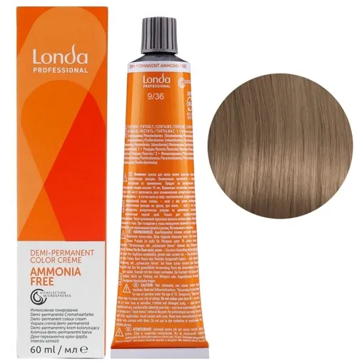 9/36 дуже світлий блондин золотисто-фіолетовий Демі-перманентна фарба без аміаку, 60 мл Demi-Permanent Color Londa Professional