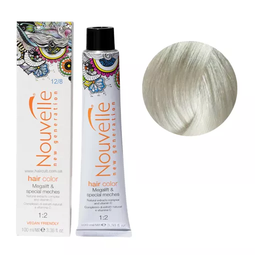 12/8 річкова перлина Фарба для волосся перманентна, 100мл Permanent Hair Color Nouvelle