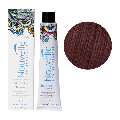 6/5 Темний червоного дерева русявий Фарба для волосся перманентна, 100мл Permanent Hair Color Nouvelle