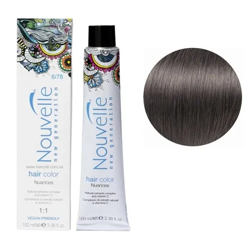 6/78 кварц Фарба для волосся перманентна, 100мл Permanent Hair Color Nouvelle