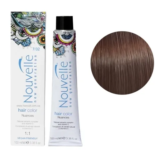 7/32 кориця Фарба для волосся перманентна, 100мл Permanent Hair Color Nouvelle