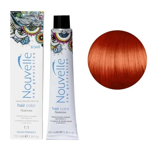 8/34R агат Фарба для волосся перманентна, 100мл Permanent Hair Color Nouvelle