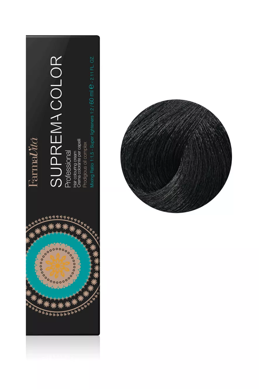 1/0 чорна Фарба для волосся 60 мл.Supremacolor  FarmaVita