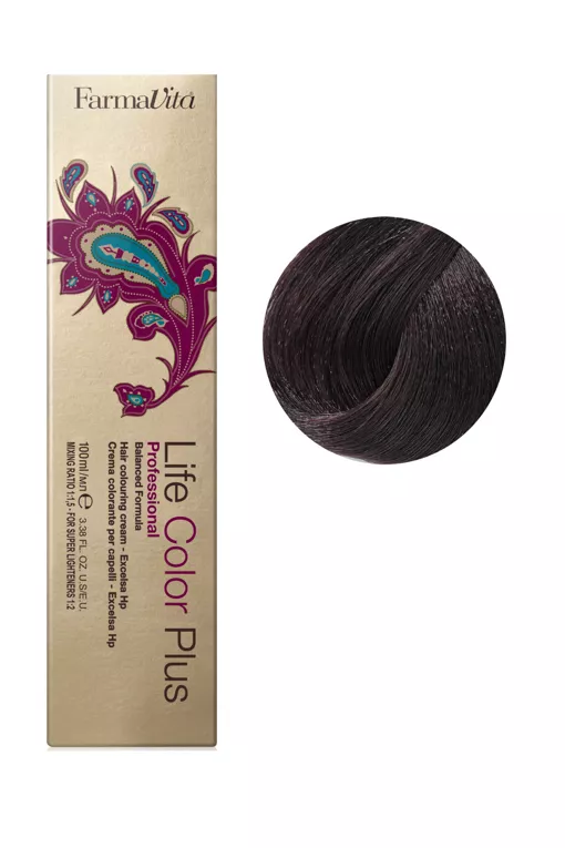 4/3 каштановий золотистий Фарба для волосся 100 мл.Life Color Plus FarmaVita