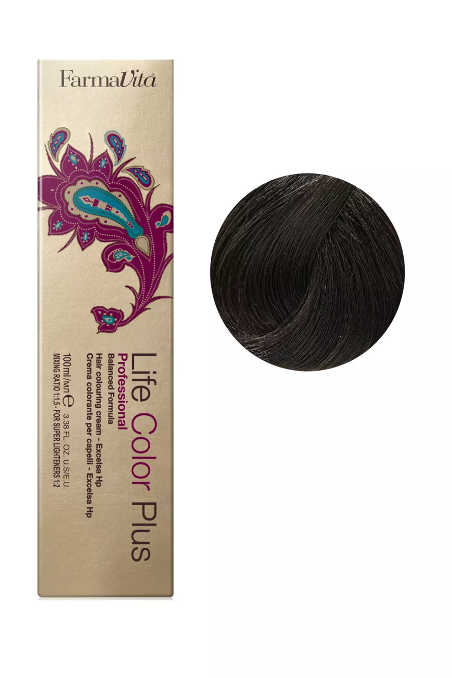 4/3 каштановий золотистий Фарба для волосся 100 мл.Life Color Plus FarmaVita