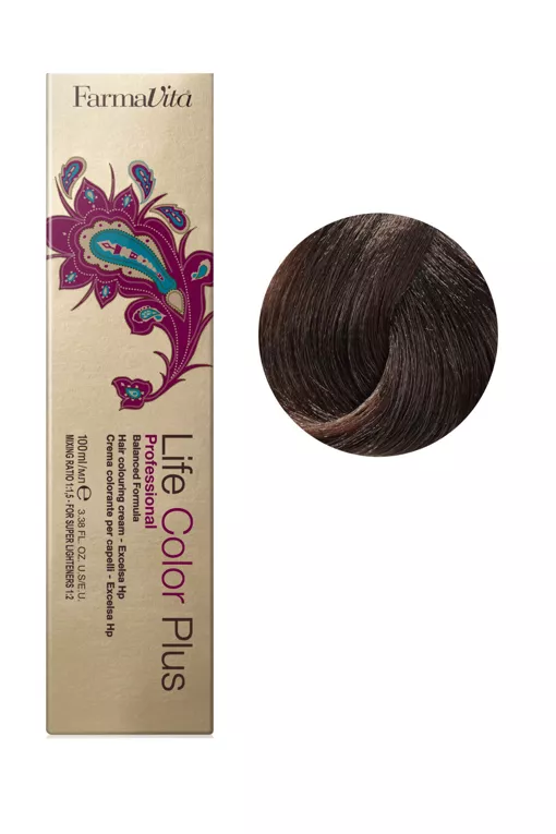 5/52 світло-каштановий шоколадний (червоне дерево)Фарба для волосся 100 мл.Life Color Plus FarmaVita