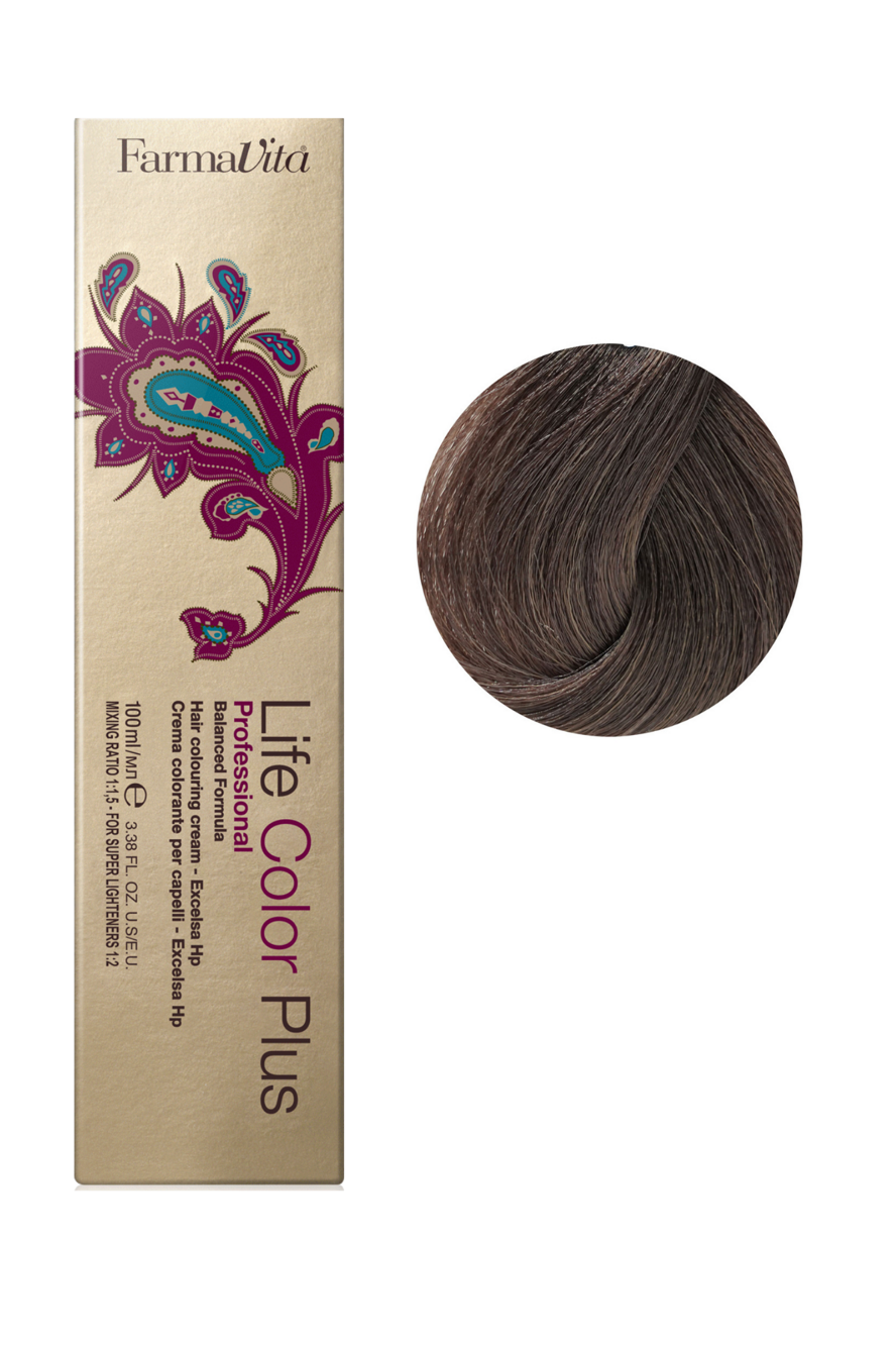 6/15 темний блондин попелястий (червоне дерево) Фарба для волосся 100 мл.Life Color Plus FarmaVita