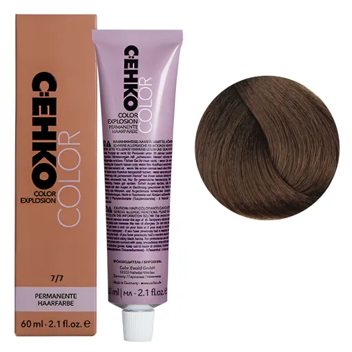 7/7 Блондин коричневий Стійка перманентна крем-фарба для волосся, 60 мл Permament Hair Color EXPLOSION C:EHKO