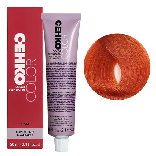 9/44 Дуже світлий блондин мідний інтенсивний Стійка перманентна крем-фарба для волосся, 60 мл Permament Hair Color EXPLOSION C:EHKO