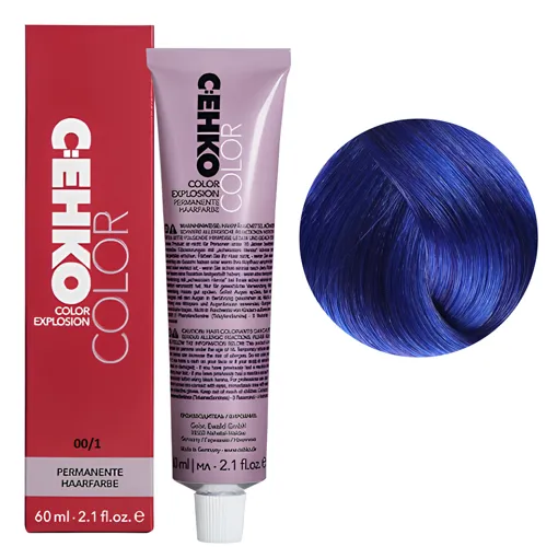 00/1 мікс-тон блакитний Стійка перманентна крем-фарба для волосся, 60 мл Permament Hair Color EXPLOSION C:EHKO