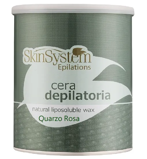 Віск для депіляції в банці Cera Depilatoria QUARZO ROSA Liposoluble wax, 800 мл Skin System