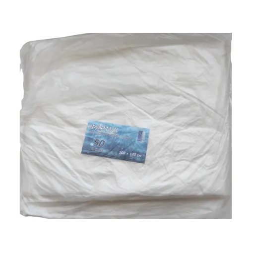 Фартух з поліетилену 100х140 см (50 шт в пачці), колір: ПРОЗОРИЙ Перукарські аксесуари