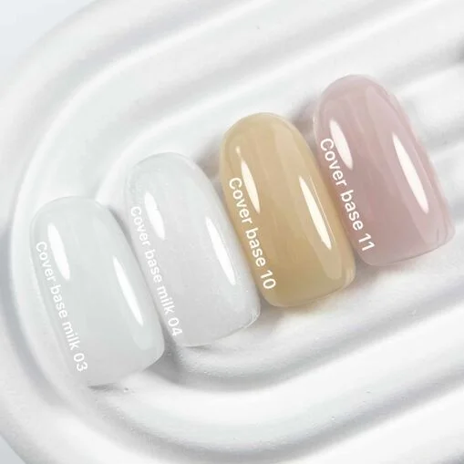 База камуфлююча молочна з шимером, 10 мл №04 Milk Cover Base NEW Formula NAILSOFTHEDAY