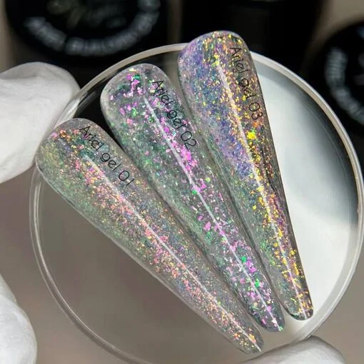 Гель будівельний з пластівцями юкі для нарощування нігтів, 15 мл №01 Ariel Builder Gel NOTD