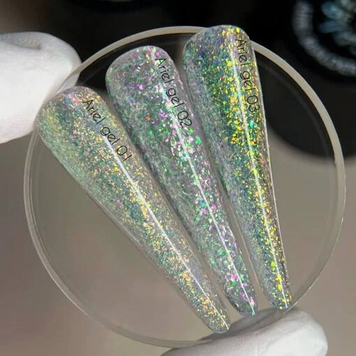 Гель будівельний з пластівцями юкі для нарощування нігтів, 15 мл №01 Ariel Builder Gel NOTD