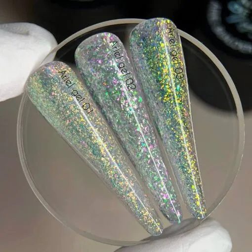 Гель будівельний з пластівцями юкі для нарощування нігтів, 15 мл №02 Ariel Builder Gel NOTD