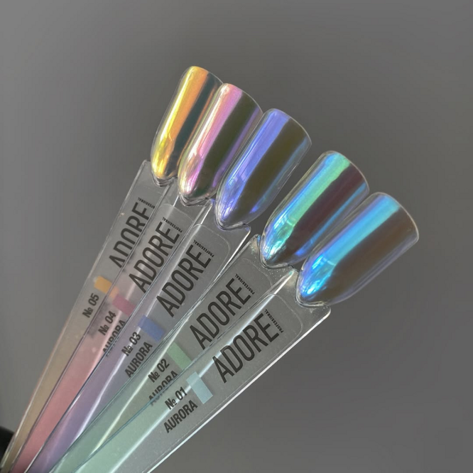 Втирка-хамелеон для нігтів, 0,5г №02 Aurora Powder ADORE