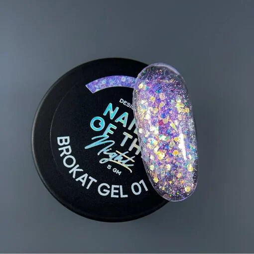 Гель для дизайну з різнобарвним брокатом та глітером для нігтів, 5 мл №1 Brokat Gel NAILSOFTHEDAY