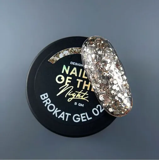 Гель для дизайну з різнобарвним брокатом та глітером для нігтів, 5 мл №2 Brokat Gel NAILSOFTHEDAY