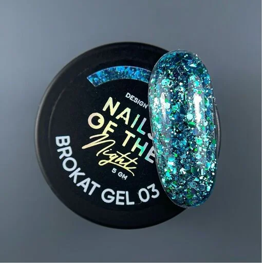 Гель для дизайну з різнобарвним брокатом та глітером для нігтів, 5 мл №3 Brokat Gel NAILSOFTHEDAY