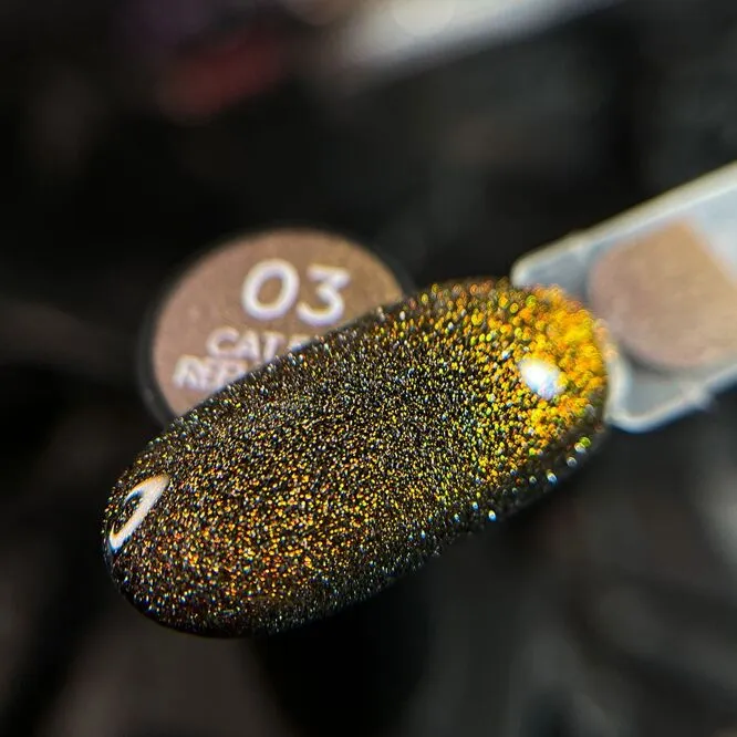 Гель-лак котяче око, світловідбиваючий, 10 мл №03 Cat eye Reflective Gel Polish NAILSOFTHENIGHT 