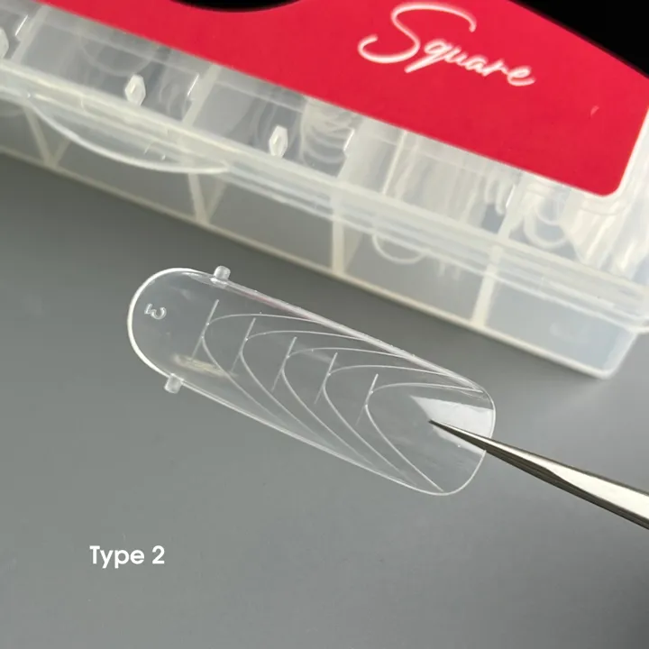 Верхні форми, 130 шт Type-2, Форма: Широкий квадрат/мигдаль Dual Form Square NAILSOFTHEDAY