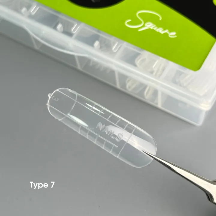 Верхні форми, 120 шт Type-7, Форма: Квадрат для середньої довжини нарощення, підходить для зростаючих вниз нігтів Dual Form Square NAILSOFTHEDAY