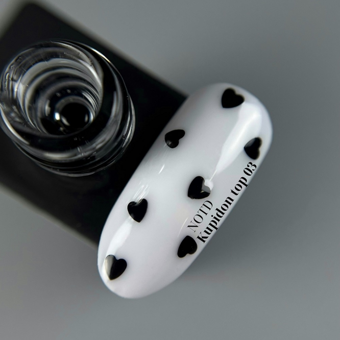 Топ з сердечками без липкого шару, 10 мл №03 Kupidon Top NAILSOFTHEDAY
