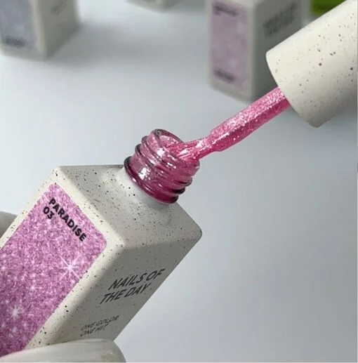 Гель-лак з яскравими блискітками, 10 мл №03 PARADISE Gel polish NAILSOFTHEDAY