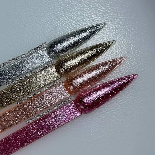 Гель-лак зі щільною металевою поталью для нігтів, 12 мл №01 Platinum gel – gel polish NAILSOFTHENIGHT 