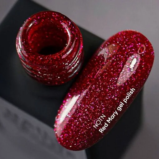 Гель-лак світловідбиваючий, 10 мл RED MARY Night Gel Polish NAILSOFTHEDAY 