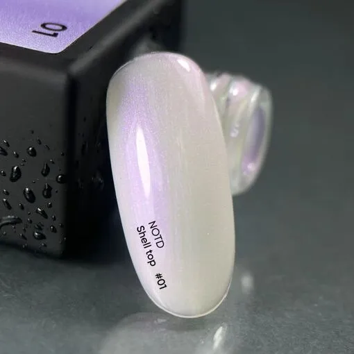 Топ перлинний з ліловою втиркою, без липкого шару, 10 мл №01 Shell Top NAILSOFTHEDAY