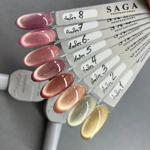 Гель-лак котяче око, 10 мл №08 Amber Cat Gel Polish SAGA Professional