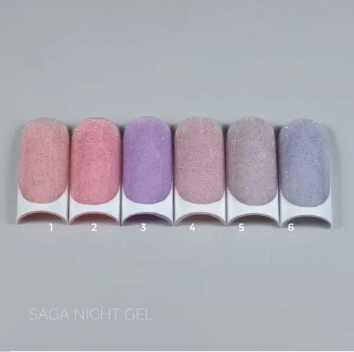 Гель для нарощування та укріплення нігтів зі світловідбиваючим ефектом, 15 мл №06 Night Builder Gel SAGA Professional