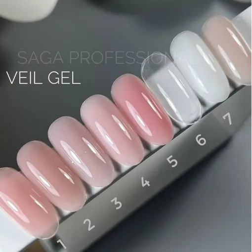 Гель для нарощування на укріплення нігтів камуфлюючий, 15 мл №07 Veil Builder Gel SAGA Professional