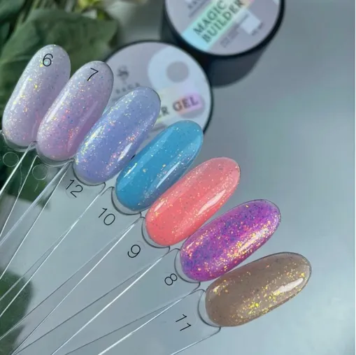 Гель для нарощування нігтів з поталлю, 15 мл №08 Magic Builder Gel SAGA Professional
