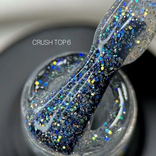 Топ з кольоровими блискітками, 9 мл №06 Cruch Top SAGA Professional