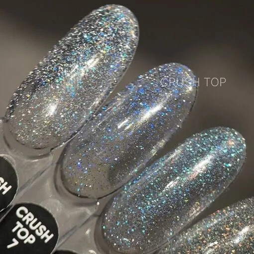 Топ з мерехтливими частинками та голографічним піском, 10 мл №07 Cruch Top SAGA Professional 