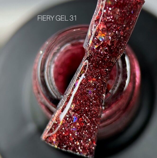 Гель-лак світловідбиваючий, 9 мл №31 Fiery Gel Polish SAGA Professional
