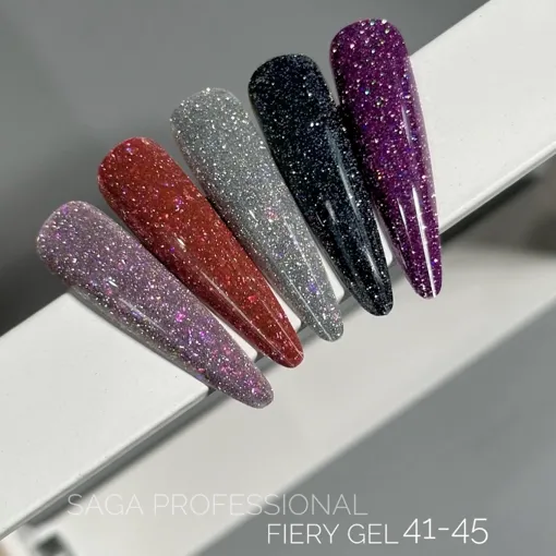 Гель-лак світловідбиваючий, 9 мл №42 Fiery Gel Polish SAGA Professional