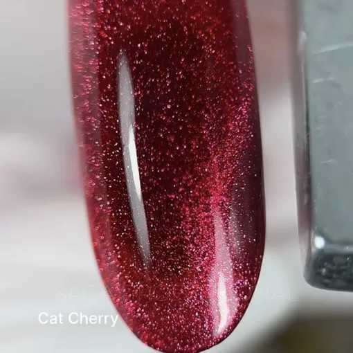 Гель-лак кришталева кішка, 10 мл №13 Cat Shine CHERRY Gel Polish SAGA Professional