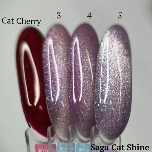 Гель-лак кришталева кішка, 10 мл №13 Cat Shine CHERRY Gel Polish SAGA Professional