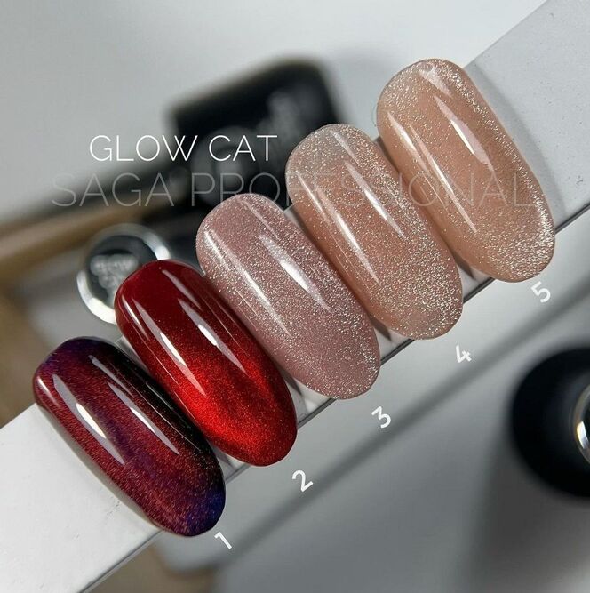 Гель-лак котяче око, 10 мл №02 Glow Cat Gel Polish SAGA Professional