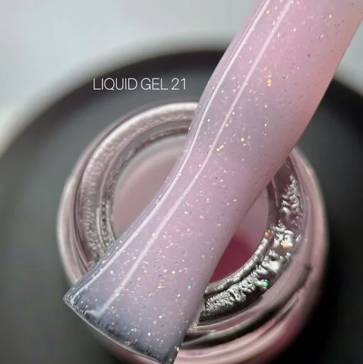 Гель рідкий для зміцнення нігтів з шимером, 15 мл №21 Liquid Gel SAGA Professional